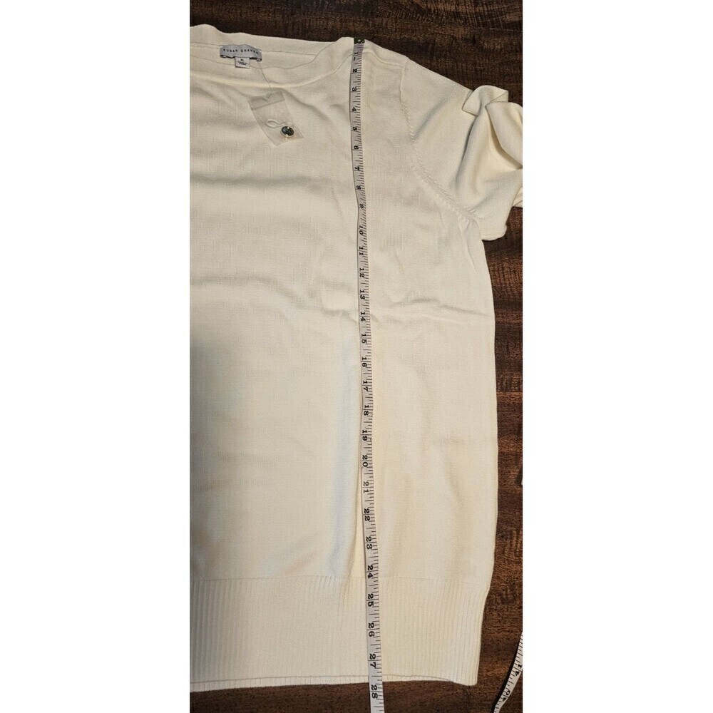 Susan Graver Women's Ivory Long Sleeve Boatneck W/Gold Buttons Size XL NEW - Picture 11 of 11